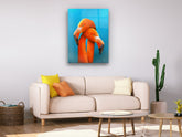 Flamingos - Glass Wall Art